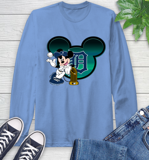 MLB Detroit Tigers The Commissioner's Trophy Mickey Mouse Disney Long Sleeve T-Shirt 11