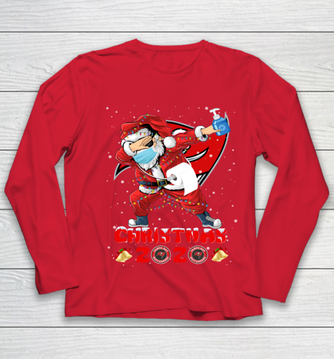 Tampa Bay Buccaneers Funny Santa Claus Dabbing Christmas 2020 NFL Youth Long Sleeve 8