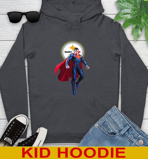 NFL Superman DC Sports Football Pittsburgh Steelers Youth Hoodie 9