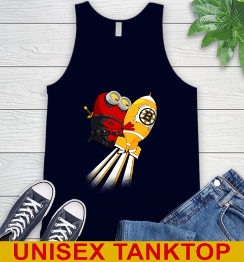 NHL Hockey Boston Bruins Deadpool Minion Marvel Shirt Tank Top 2