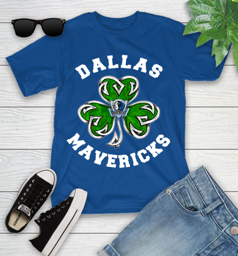 NBA Dallas Mavericks Three Leaf Clover St Patrick's Day Basketball Sports Youth T-Shirt 12