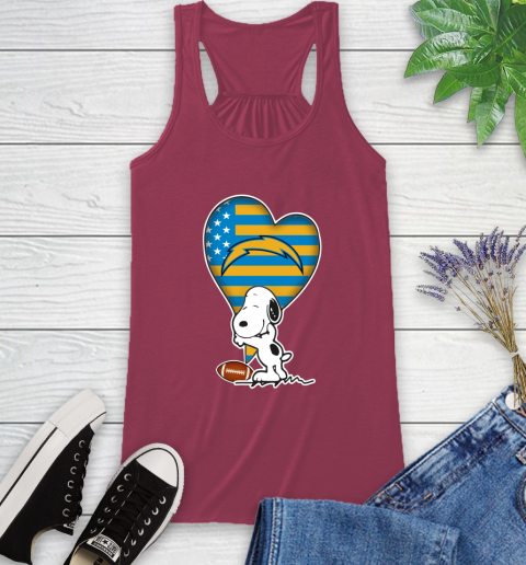 San Diego Chargers NFL Football The Peanuts Movie Adorable Snoopy Racerback Tank 8