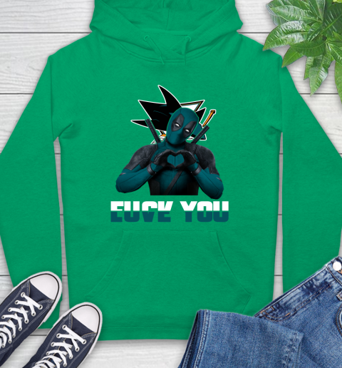 NHL San Jose Sharks Deadpool Love You Fuck You Hockey Sports Hoodie 8