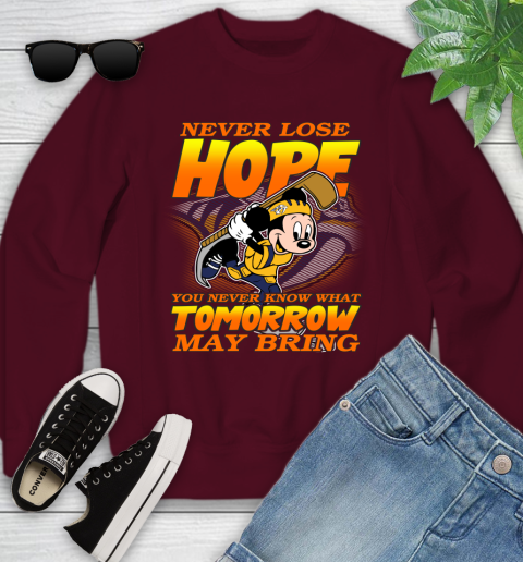 Nashville Predators NHL Hockey ootball Mickey Disney Never Lose Hope Youth Sweatshirt 4