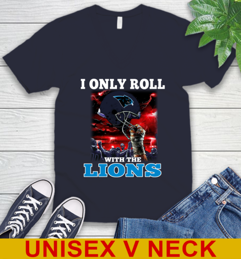Carolina Panthers NFL Football I Only Roll With My Team Sports V-Neck T-Shirt 2