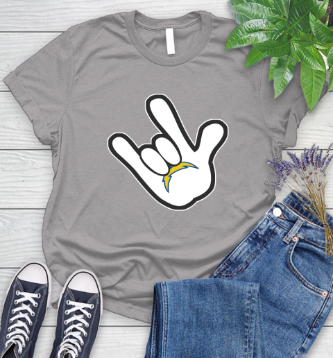San Diego Chargers NFL Football Mickey Rock Hand Disney Women's T-Shirt 5