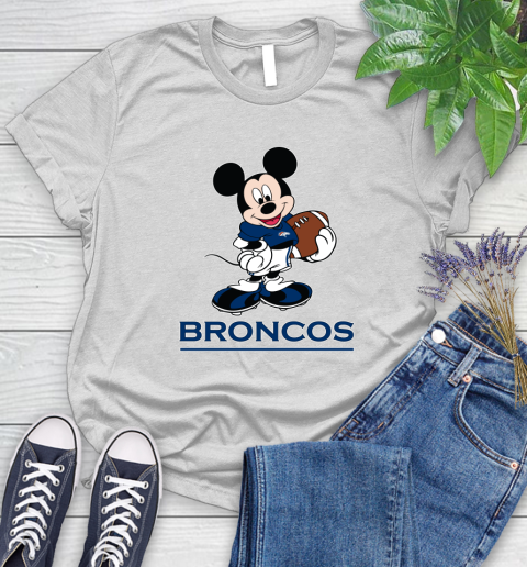 NFL Football Denver Broncos Cheerful Mickey Mouse Shirt Women's T-Shirt 2