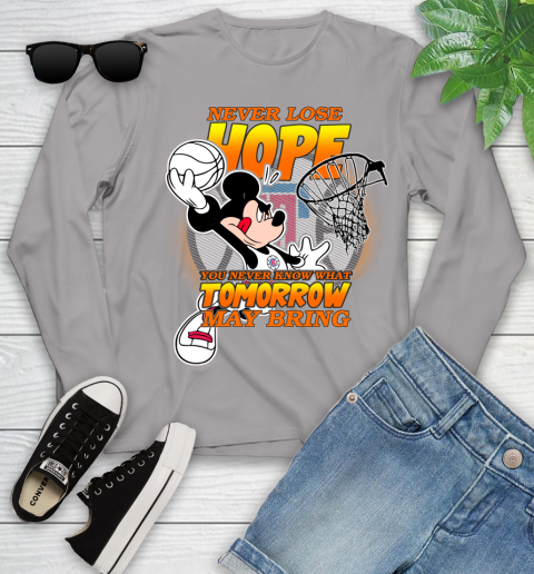 LA Clippers NBA Basketball Mickey Disney Never Lose Hope Youth Long Sleeve 5