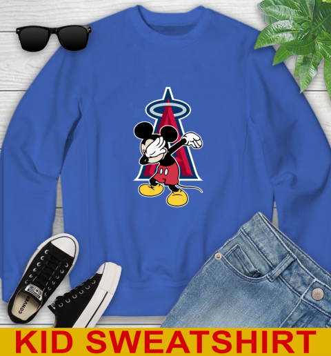 Los Angeles Angels MLB Baseball Dabbing Mickey Disney Sports Youth Sweatshirt 8 Los Angeles Angels MLB Baseball Dabbing Mickey Disney Sports Youth Sweatshirt - Image 8
