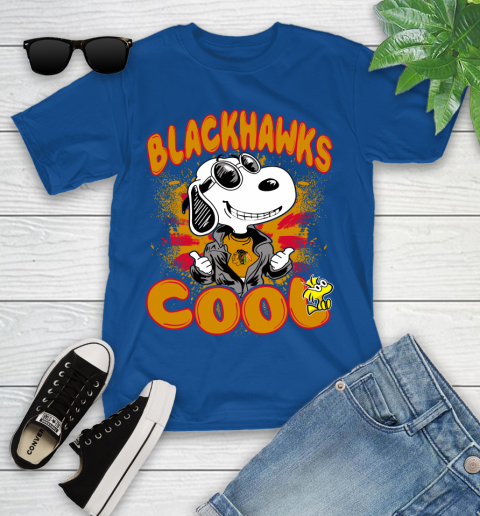 NHL Hockey Chicago Blackhawks Cool Snoopy Shirt Youth T-Shirt 10