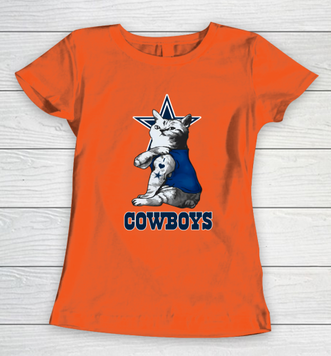 NFL Football My Cat Loves Dallas Cowboys Women's T-Shirt 3