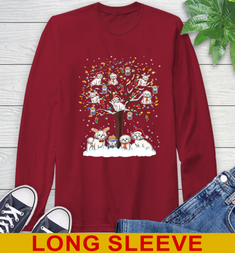 Maltese dog pet lover light christmas tree shirt 63