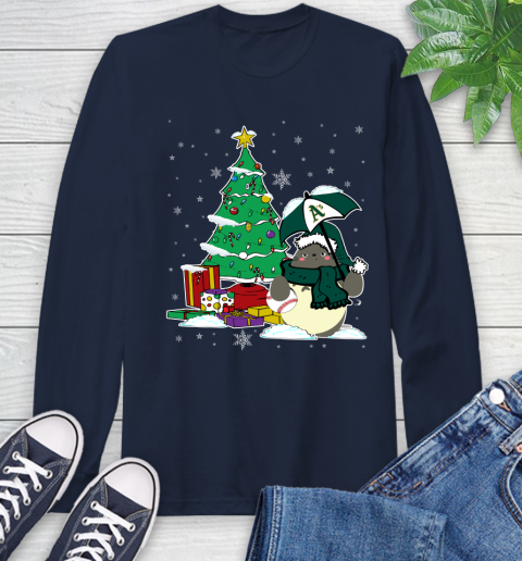 Oakland Athletics MLB Baseball Cute Tonari No Totoro Christmas Sports Long Sleeve T-Shirt 3