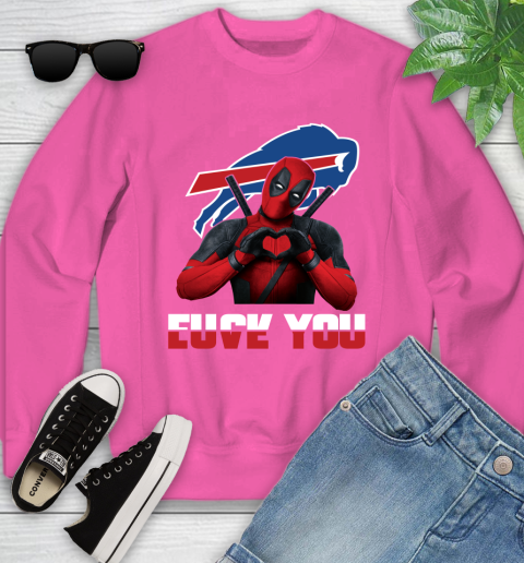 NHL Buffalo Bills Deadpool Love You Fuck You Football Sports Youth Sweatshirt 6