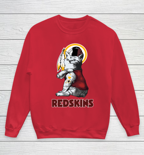 NFL Football My Cat Loves Washington Redskins Youth Sweatshirt 8 NFL Football My Cat Loves Washington Redskins Youth Sweatshirt - Image 8