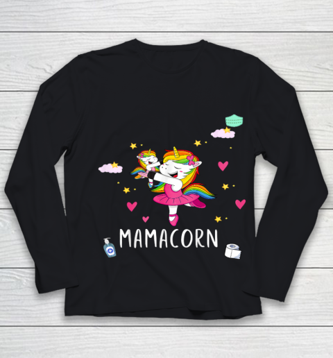 Womens Mamacorn Shirt for Women Unicorn Mama Youth Long Sleeve