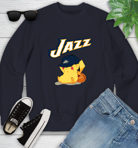 NBA Pikachu Basketball Sports Utah Jazz Youth Sweatshirt 3