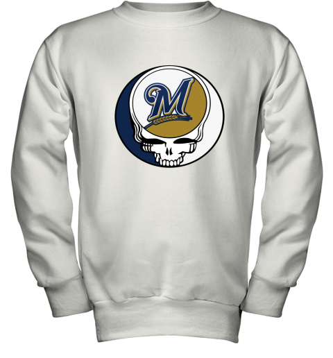 Milwaukee Brewers The Grateful Dead Baseball MLB Mashup Youth Sweatshirt