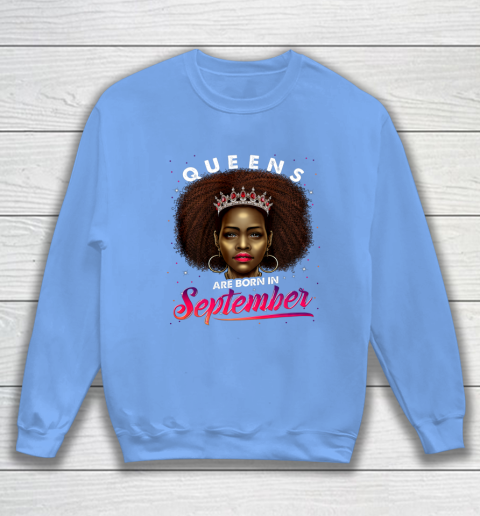 Queens Born September Shirt Black Girl Virgo Libra Birthday Sweatshirt 8