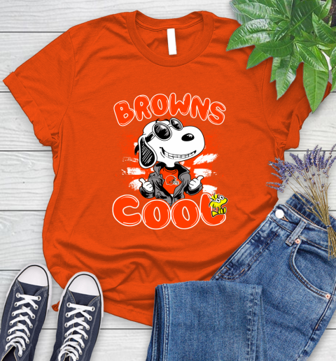 NFL Football Cleveland Browns Cool Snoopy Shirt Women's T-Shirt 4 NFL Football Cleveland Browns Cool Snoopy Shirt Women's T-Shirt - Image 4