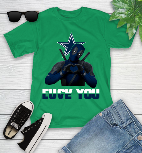 NHL Dallas Cowboys Deadpool Love You Fuck You Football Sports Youth T-Shirt 8