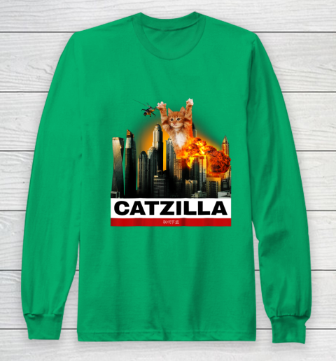 CATZILLA  Funny Kitty Tshirt for Cat lovers to Halloween Long Sleeve T-Shirt 4