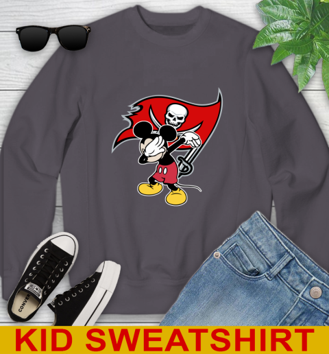 Tampa Bay Buccaneers NFL Football Dabbing Mickey Disney Sports Youth Sweatshirt 6