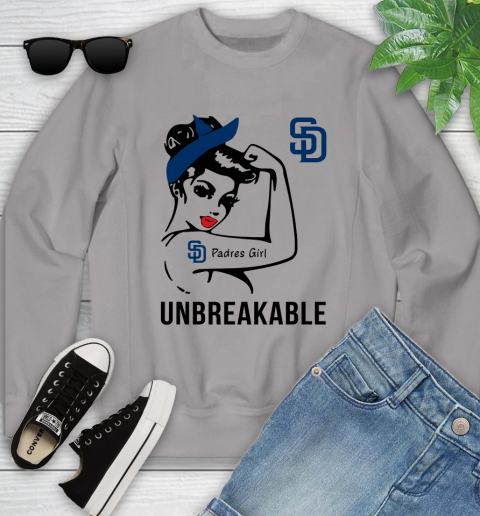 MLB San Diego Padres Girl Unbreakable Baseball Sports Youth Sweatshirt 2