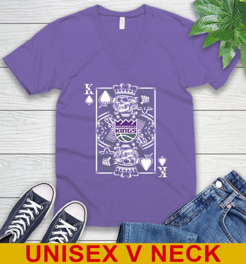 Sacramento Kings NBA Basketball The King Of Spades Death Cards Shirt V-Neck T-Shirt 8