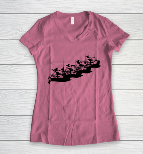 Tank Man Art Women's V-Neck T-Shirt 7