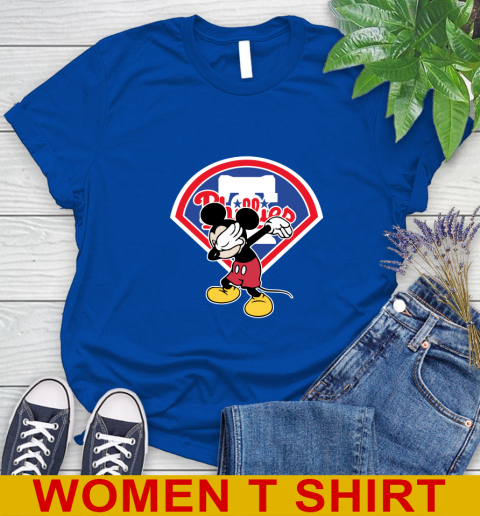 Philadelphia Phillies MLB Baseball Dabbing Mickey Disney Sports Women's T-Shirt 9
