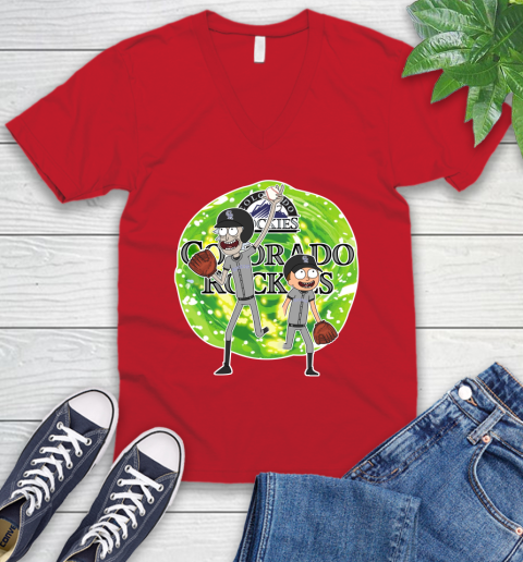 MLB Colorado Rockies Rick And Morty Baseball Sports V-Neck T-Shirt 7