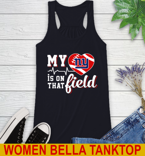 NFL My Heart Is On That Field Football Sports New York Giants Racerback Tank 8