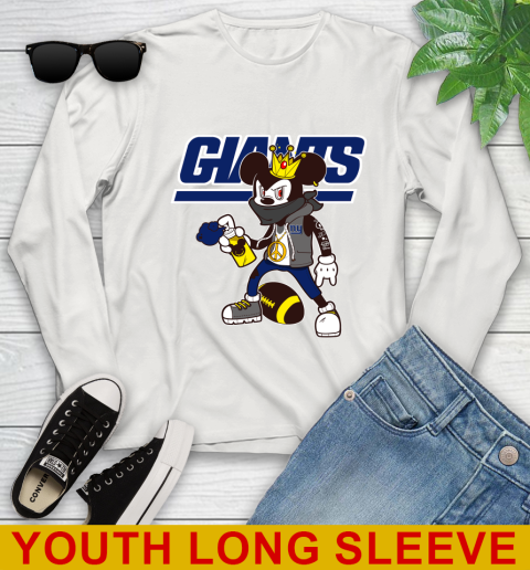 New York Giants NFL Football Mickey Peace Sign Sports Youth Long Sleeve 12