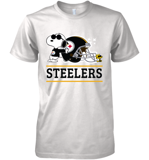 The Pittsburg Steelers Joe Cool And Woodstock Snoopy Mashup Premium Men's T-Shirt