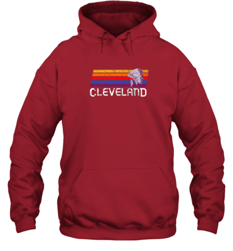 jxzm retro cleveland shirt native american baseball skyline hoodie 23 front red