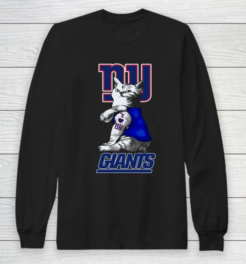 NFL Football My Cat Loves New York Giants Long Sleeve T-Shirt
