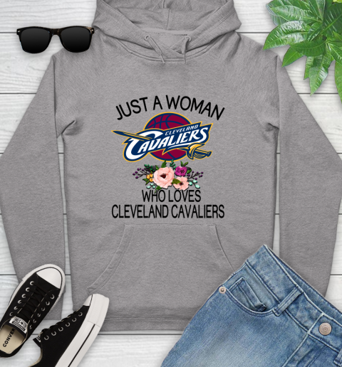 NBA Just A Woman Who Loves Cleveland Cavaliers Basketball Sports Youth Hoodie 4