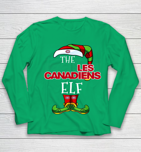 Montreal Canadiens Christmas ELF Funny NHL Youth Long Sleeve 4