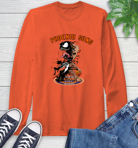 NBA Phoenix Suns Basketball Venom Groot Guardians Of The Galaxy Long Sleeve T-Shirt 5