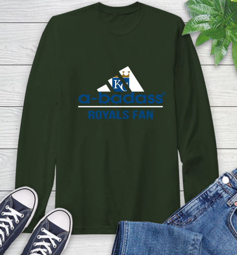 MLB A Badass Kansas City Royals Fan Adidas Baseball Sports Long Sleeve T-Shirt 7