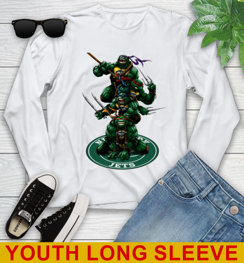 NFL Football New York Jets Teenage Mutant Ninja Turtles Shirt Youth Long Sleeve