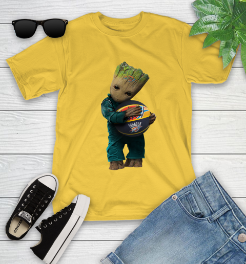 NBA Groot Guardians Of The Galaxy Basketball Sports Oklahoma City Thunder Youth T-Shirt 8