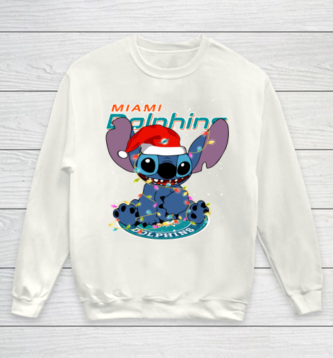 Miami Dolphins NFL Football noel stitch Christmas Youth Sweatshirt