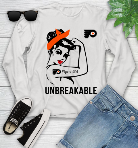 NHL Philadelphia Flyers Girl Unbreakable Hockey Sports Youth Long Sleeve