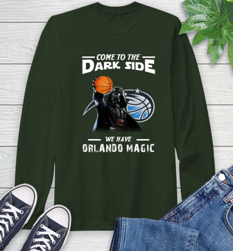 NBA Come To The Dark Side We Have Orlando Magic Star Wars Darth Vader Basketball Long Sleeve T-Shirt 7