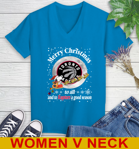 Toronto Raptors Merry Christmas To All And To Raptors A Good Season NBA Basketball Sports Women's V-Neck T-Shirt 7
