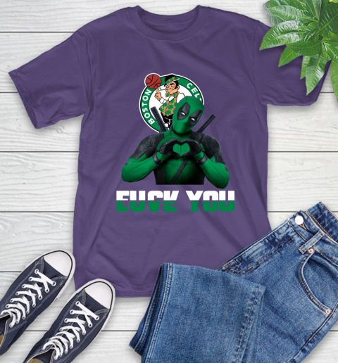 NBA Boston Celtics Deadpool Love You Fuck You Basketball Sports T-Shirt 5