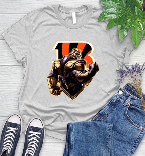 NFL Thanos Avengers Endgame Football Sports Cincinnati Bengals Women's T-Shirt