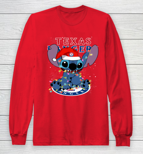 Texas Rangers MLB noel stitch Baseball Christmas Long Sleeve T-Shirt 7
